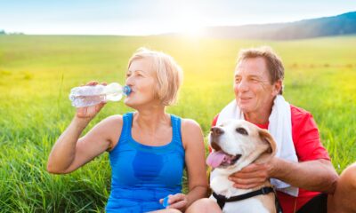 Drinking water after run