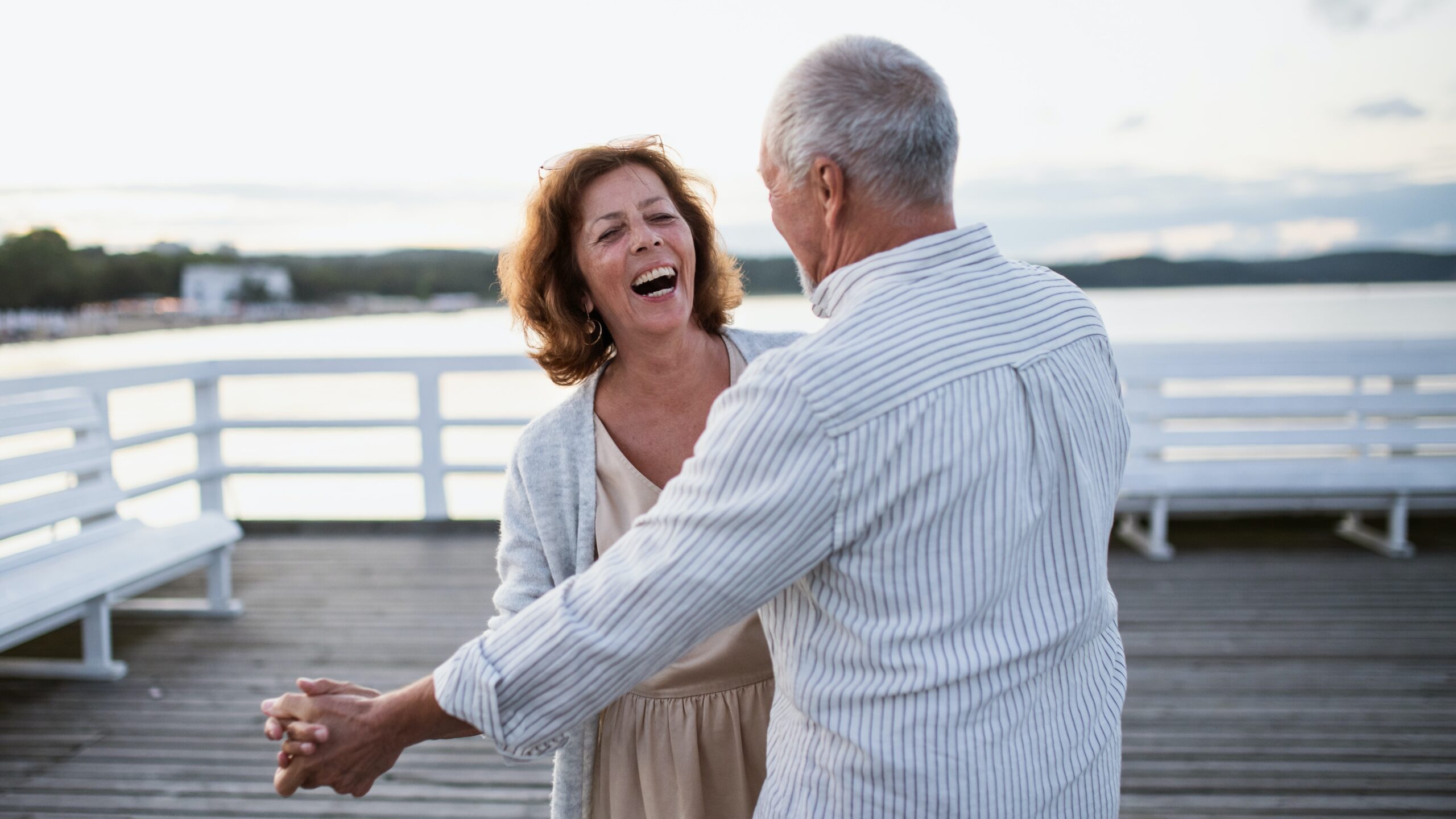 Older couple dancing